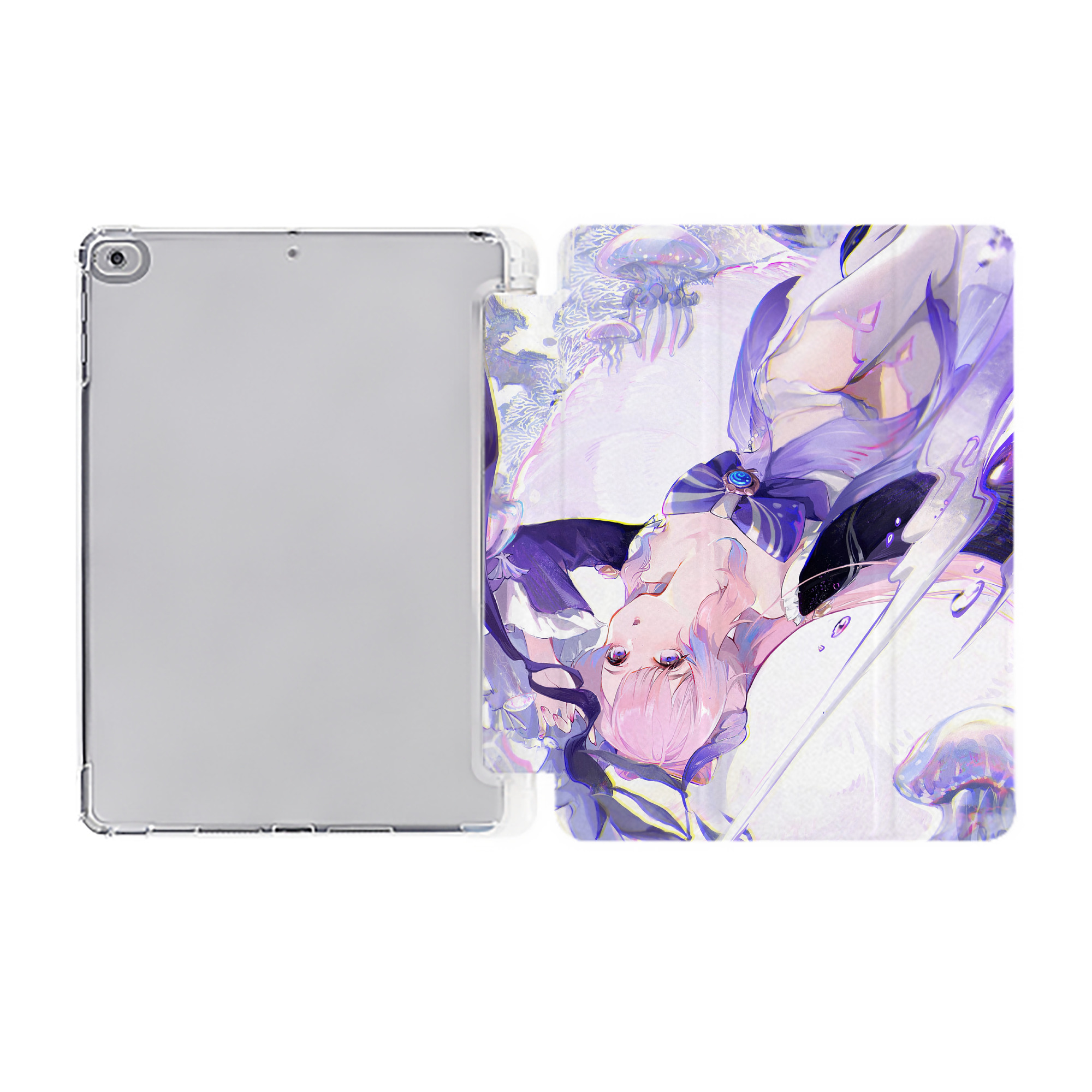 げんし神 genshin IPad ケース ペン収納付き 三つ折りスタンド PUレザー×シリコン 対応機種9.5/10.5/10.9インチ